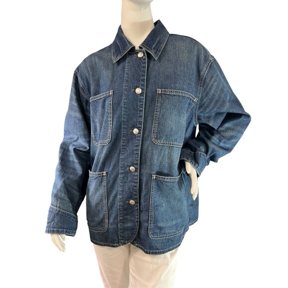 Madewell x Kaihara Blue Denim Chore Jacket in Terrell Wash $198 Size Large - Picture 2 of 12